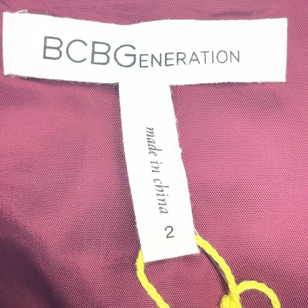 NWT BCBGeneration Womens 2 Purpleberry Flutter Slv Mini Cocktail Dress Flounce - Picture 10 of 12